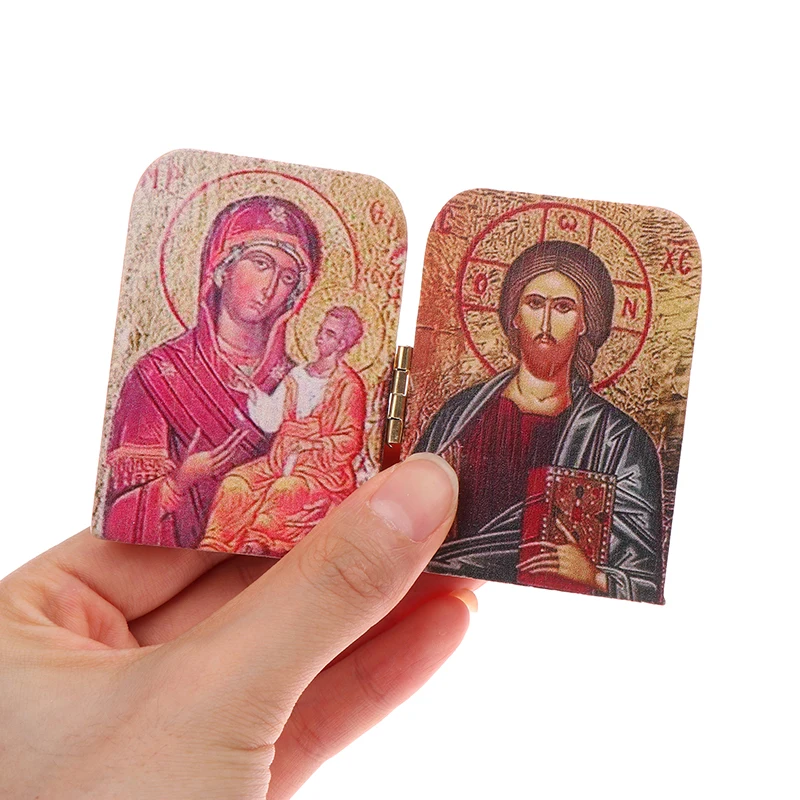 Christ decorative plaque Christ The Teacher And Virgin Of Kazan Catholic Orthodox Display Religious Gift wood icon decoration wood icon plaque