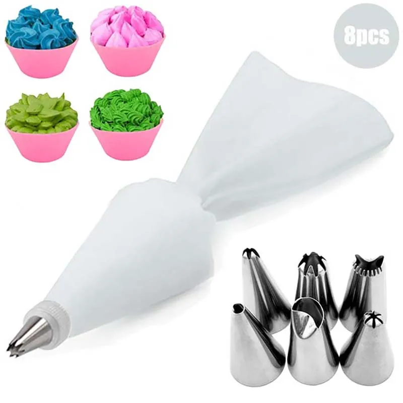 Cake Icing Nozzles Baking Nozzle Set Cake Decorating Nozzle Set Cream Nozzles 8PCS Pastry Tools Accessories Pastry Bag Kitchen Bakery Cupcake Desserts Confectionery Cake Decorating Tools