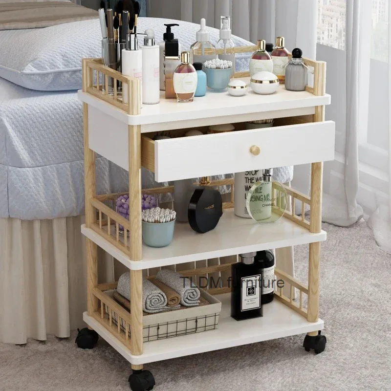 

Beauty Salon Solid Wood Salon Trolleys Modern Salon Furniture Barber Shop Special Tool Trolley Storage Rack Home Mobile Trolley