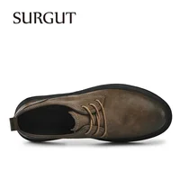 SURGUT New Genuine Leather Men Shoes Bussiness Working Flats High Quality Causal Soft Daily Comfort Male Footwear Shoes Men 2