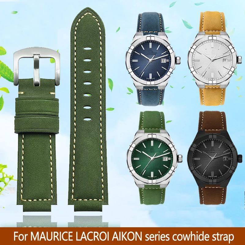 Per Il Cinturino In Pelle Di Vacchetta Di Alta Qualità Da Uomo Della Serie Hitachi Lacroix Ai6038 Ai6058 Cinturino In Pelle Impermeabile Vintage