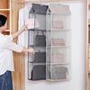 Wardrobe Closet Transparent Storage Bag Hanging Handbag Organizer Sundry Shoe Bag with Hanger Pouch Transparent Storage 2