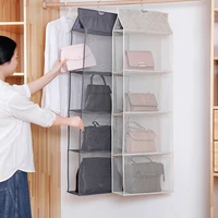 Wardrobe Closet Transparent Storage Bag Hanging Handbag Organizer Sundry Shoe Bag with Hanger Pouch Transparent Storage 2