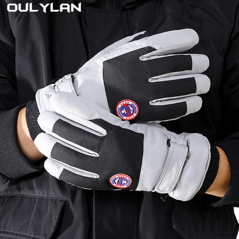 

Skiing Gloves Men Winter Warm Riding Cycling Windproof Women Ski Touch Screen Waterproof Glove Thickened Cotton Warm Mittens