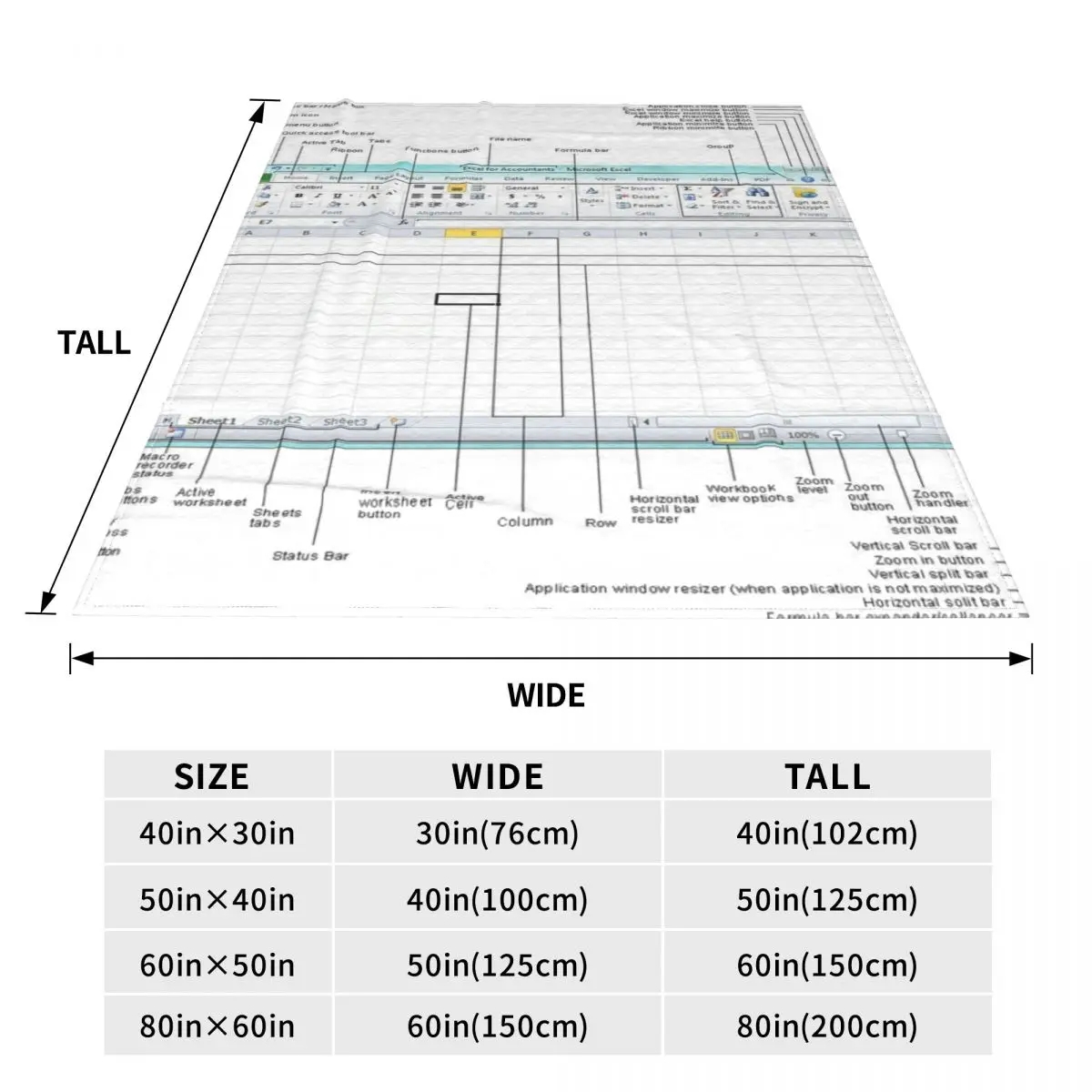 Excel Spreadsheet Super Soft Blanket Guide Introduction Travelling Throw Blanket Winter Novelty Flannel Bedspread Sofa Bed Cover 3