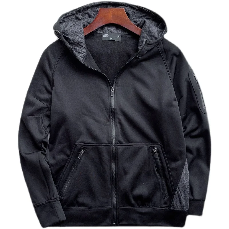 

Loose and comfortable with thin fleece hooded casual sweatshirt trendy jacket cardigan