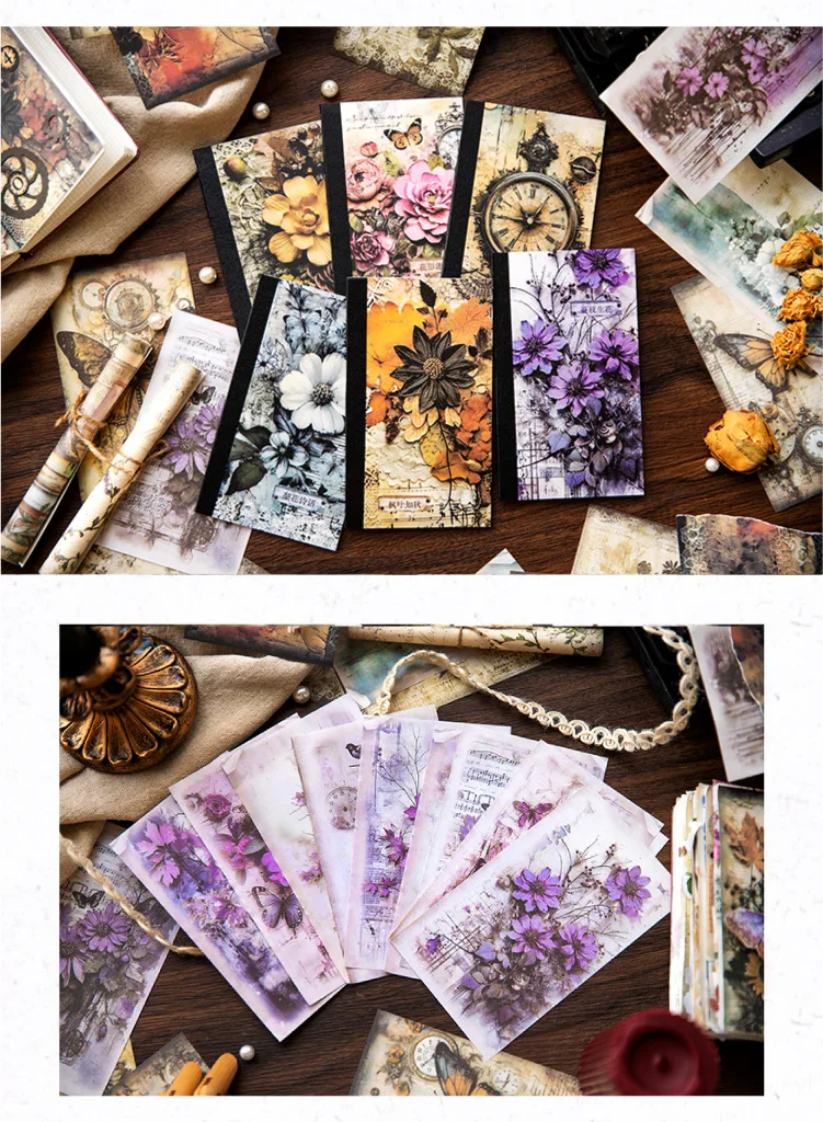 Description Picture 5 of item40 PCs Vintage Material Paper Decorative Scrapbooking Diary Album Craft Background Paper DIY Junk Journal Supplies