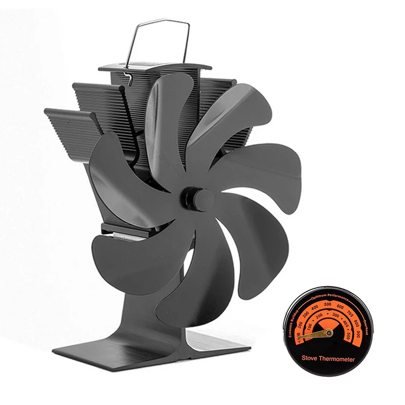 Black Fireplace Fan With 6 Blades Heat-powered Stove Fan No Battery or  Electricity Required Log Wood Burner Eco Quiet Fan - AliExpress