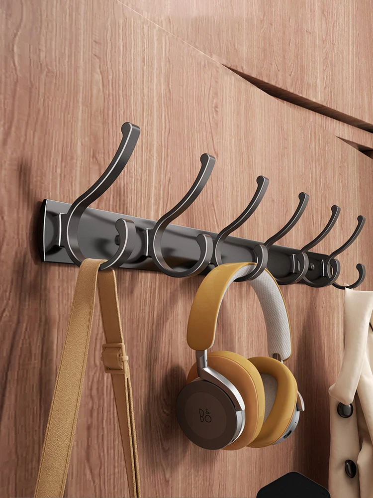 Wall Mounted Storage Hook Rack Bedroom Walk-In Closet No Drilling