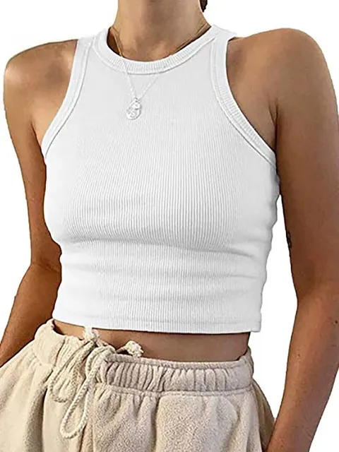 Seamless Stretch Ribbed Knit Crop Top For Ladies Sports Vest Fitness T Shirt Sleeveless Yoga T.jpg