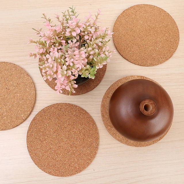 1/10pcs Natural Cork Coasters Heat Insulation Round Shape Dia 9cm Wine  Coffee Tea Cup Mats Table Pad for Home Office Kitchen - AliExpress