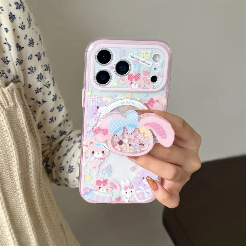 Kawaii Dessert Rabbit Magnetic Phone Case | Cute MagSafe Stand Cover