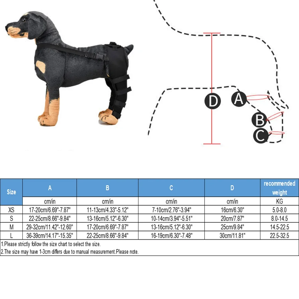애완 동물 강아지 무릎 패드 부상당한 개를위한 개 뒷다리 교정기 지원 중괄호 부상 관절 랩 복구 보호대 개 액세서리