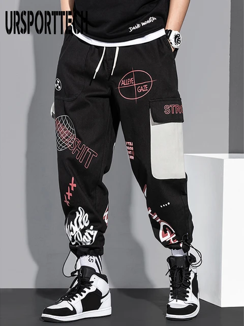 Pantalones Cargo para hombre, pantalón informal de Hip Hop con bolsillo de  Color impactante, ropa de calle, pantalones de chándal Harem, 2023 -  AliExpress