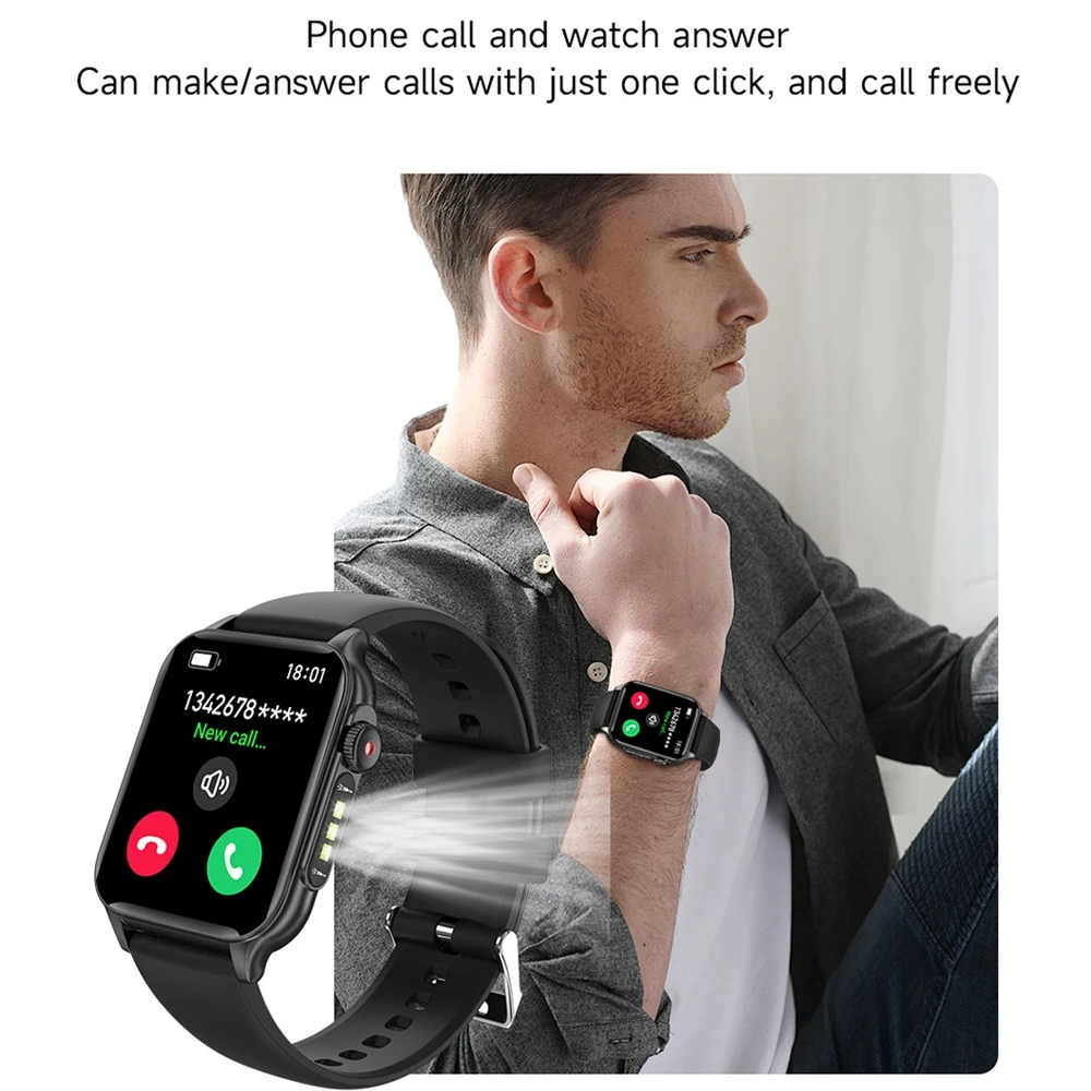 Ultra Slim AMOLED HD Bluetooth Call Smartwatch GPS Sports Waterproof Watch Men's ECG+PPG Smart Watch Android IOS