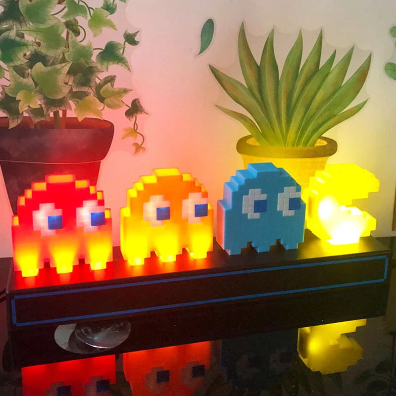 팩맨 LED 야간 조명 그림 다채로운 제어 픽셀 게임 3D 아이콘 램프, USB 충전 애니메이션 분위기 책상 램프, 조각상 장식 Best5 팩맨 LED 야간 조명 그림 다채로운 제어 픽셀 게임 3D 아이콘 램프, USB 충전 애니메이션 분위기 책상 램프, 조각상 장식 Best5