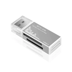 Universal Multi - Function USB Card Reader Adapter (Silver)