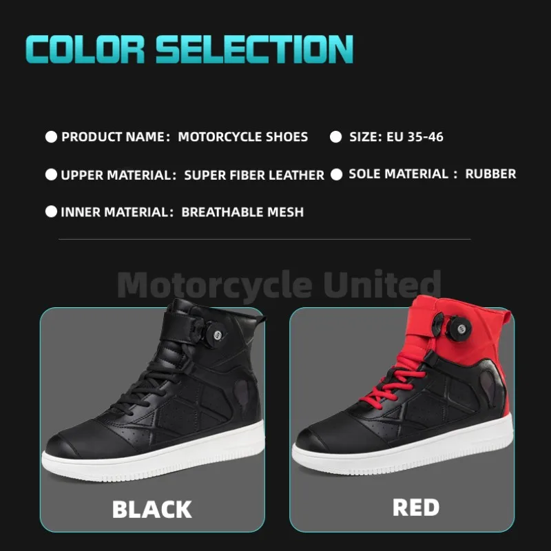Motorcycle Shoes Motorcycle Boots Black Leather Motorcycle Shoes Anti-slip Motocross Boots Men's Shoes Touring Biker Boots Rubber Sole Motorcycle Equipment