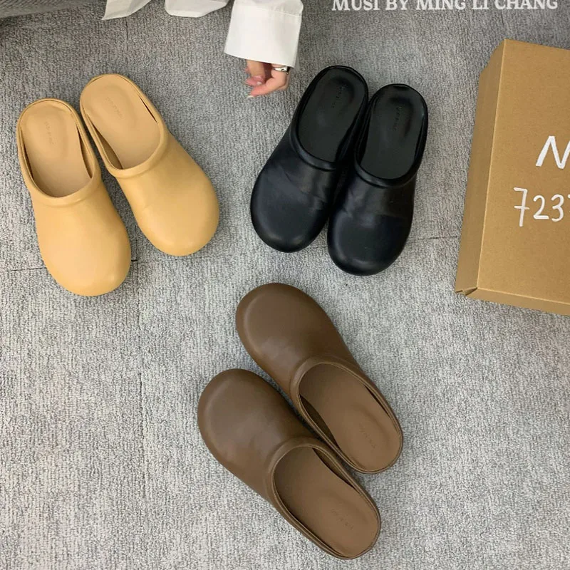 

Fashion Square Toe Flat Slippers Women Casual Slip On Mule Luxury Brand Outside Slide Elegant Satin Lady Shoes Sandal Flip Flops