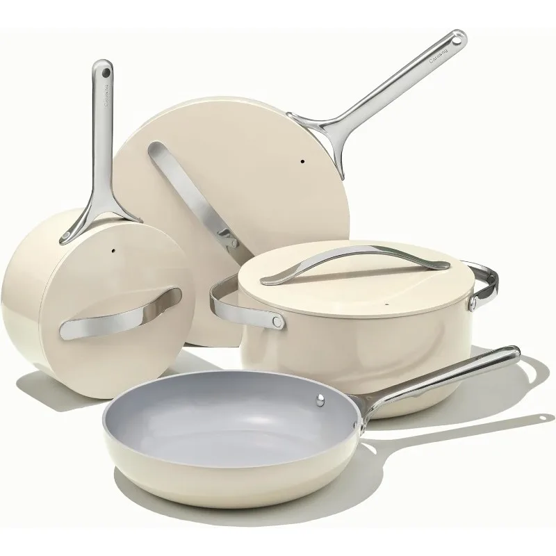 Caraway Nonstick Ceramic Cookware Set PTFE & PFOA Free Oven & Stovetop Safe Pots and Pans Set non stick cookware set