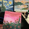 2 Sets Mini Canvas Panel Wooden Easel Sketch Pad Settings For Painting Crafts Drawing Decoration Gift Art Supplies 4