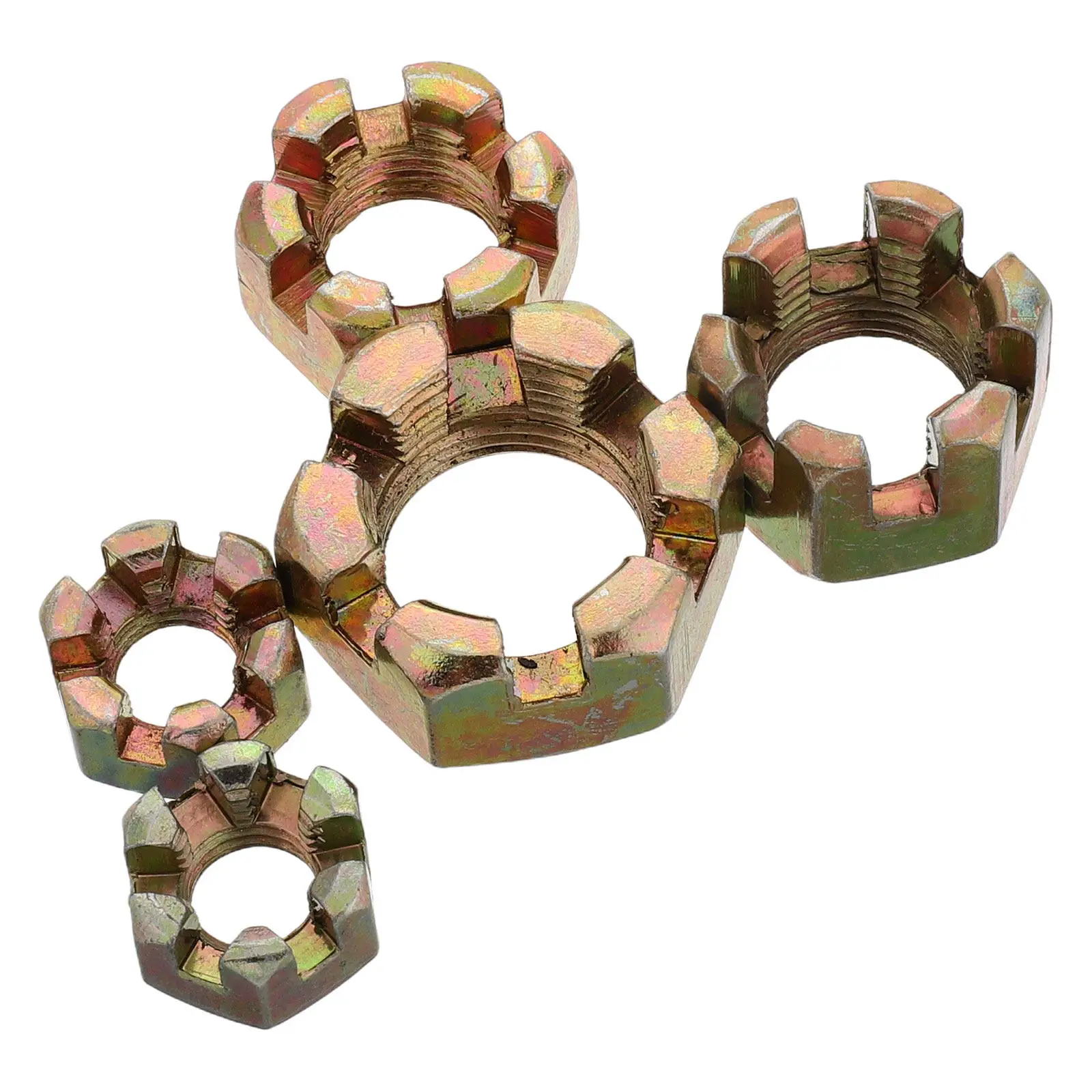 5Pcs 고카트 스티어링 키트 캐슬 너트 캡 타이 로드 카트 서스펜션 스템용 강화 부품 오토바이 액세서리