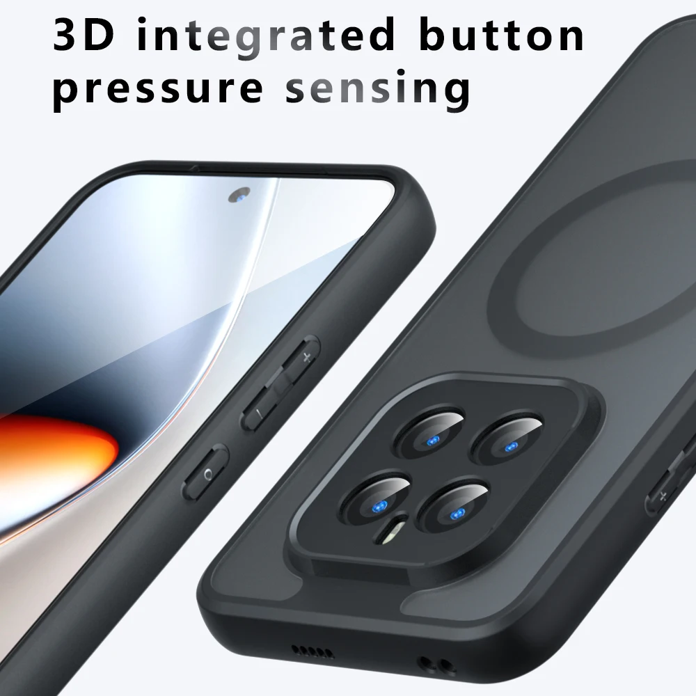 Magsafe-Compatible Frosted Matte Protective Case with Transparent Cover