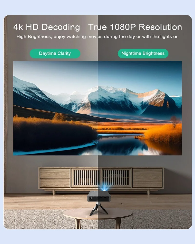 جهاز عرض جديد 2026 P15pro بلوتوث ثلاثي الأبعاد 4K...