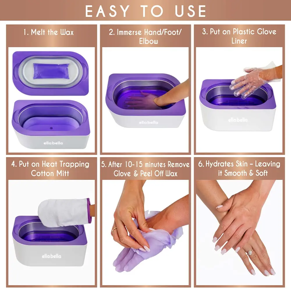 Paraffin Wax Machine for Hand & Feet Wax Warmer Everything in One Kit &ndash; Paraffin Refills, Mitts & Bo