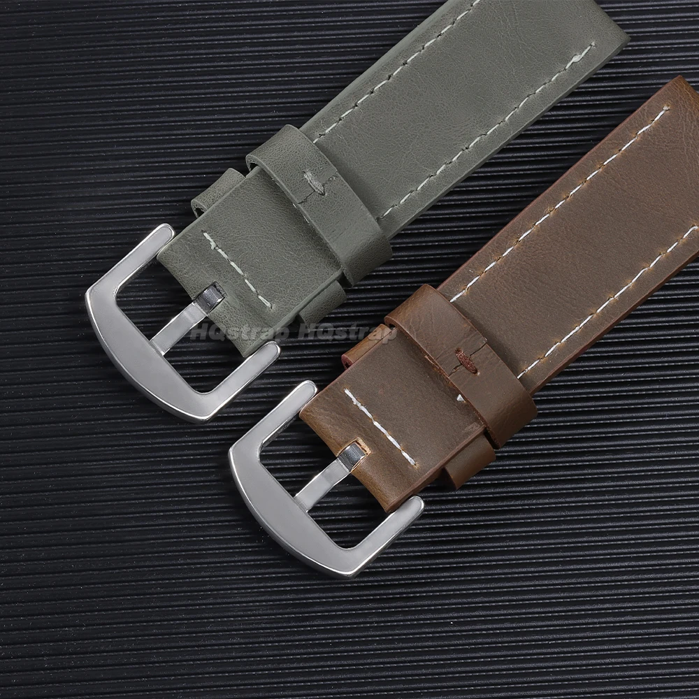 Premium Universal Leather Watch Strap with Steel Buckle – Versatile Wristband Replacement