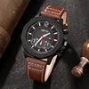 Luxury Men Watches Leather Strap Three Eyes Digital Dial Business Casual Quartz Watch Fashion Sports Man Clock Relogio Masculino 2