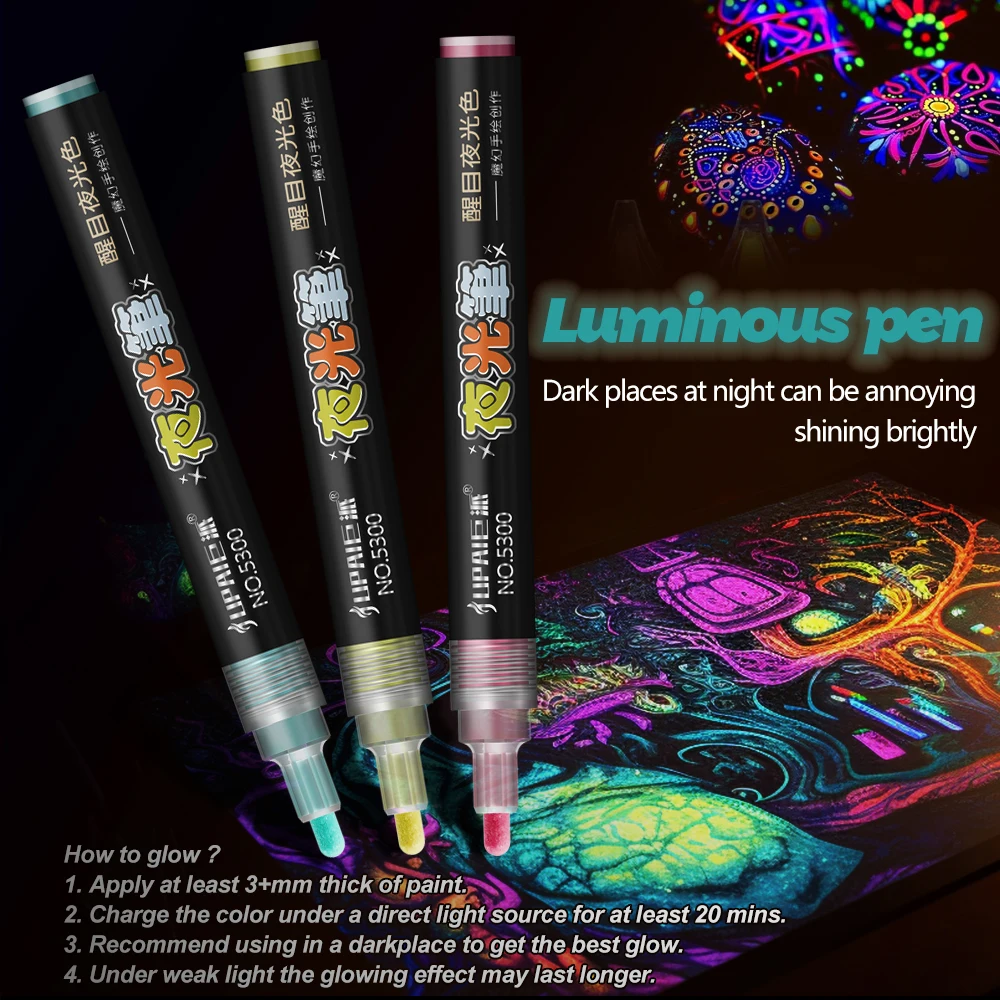 8 Colors Set Fluorescent pen Glows At Night Highlighter Pen Markers Christmas Painting Pastel Drawing Pen Supplies Stationery highlighter marker highlighter pen art marker marker pen