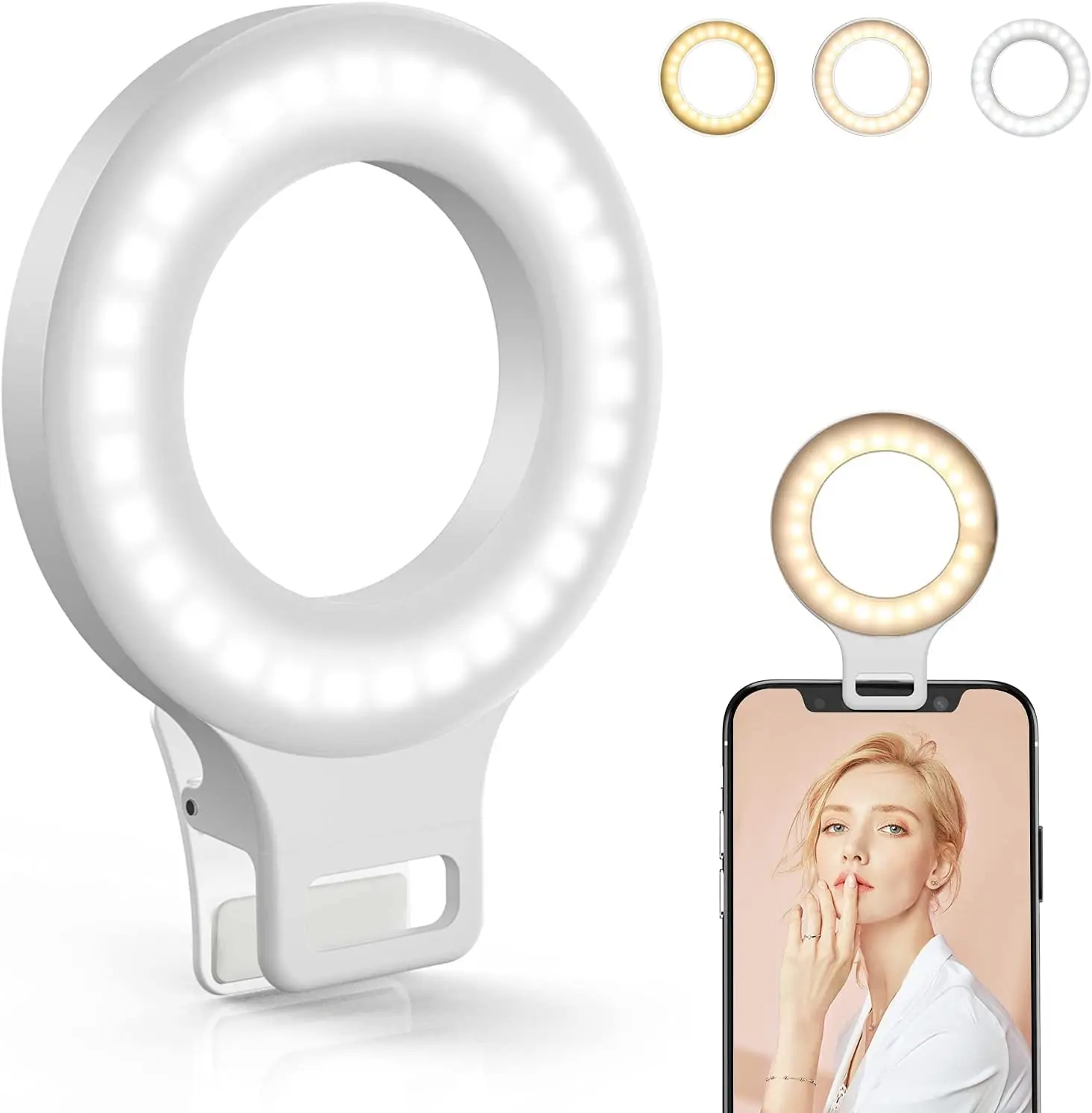 60 Led Selfie Ring Light Per Telefono Laptop Tablet Usb Clip On Ring Light Per Iphone Samsung Xiaomi Phone Selfie Light