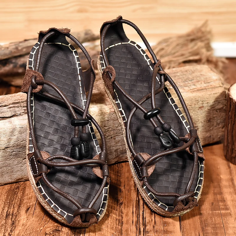 Street Style Sandals for Men Outdoor Summer Roma Flats Personality Man Sandal Breathable Man Leisure Beach Shoes Quick Dry Shoes