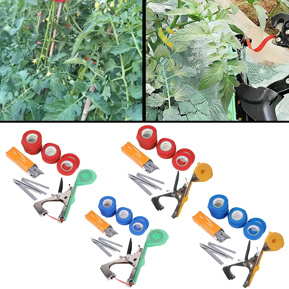 

10 Tapetool Gardening Binding Branch Pepper Rolls Tying Machine Tape Staples With +1 Box Hand for Plant Tomato Grape Vegetable