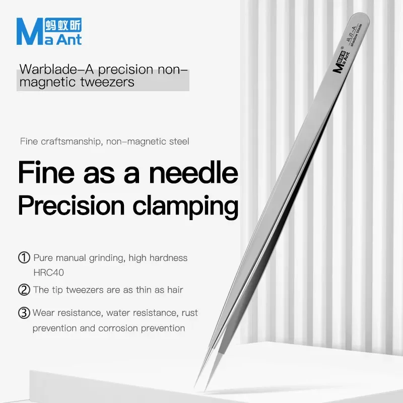 

MaAnt Warblade-A precision non-magnetic tweezers for burrs integrated circuit repair mobile phone mother Professional tweezers