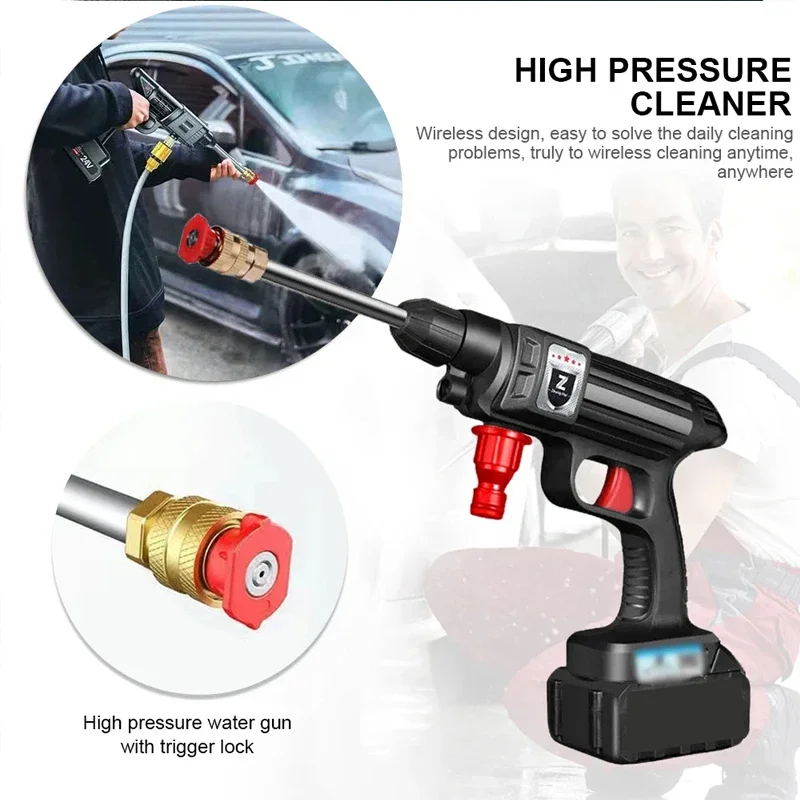 30Bar Wireless High Pressure Wash Gun Washer Supplies Foam Generator Water Gun Spray Cleaner Gardon Wash for Auto Home Cleaning 6