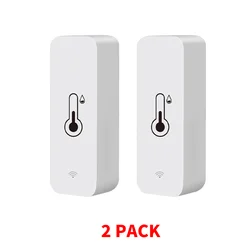 WiFi Smart Home Temperature and Humidity Sensor with Remote Monitoring (2 PCS)