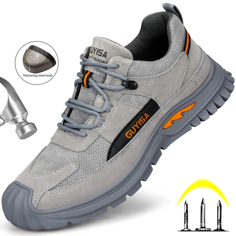 Sapato De Segurança Furuian Masculino - Bico De Aço Slip-On Para Trabalho