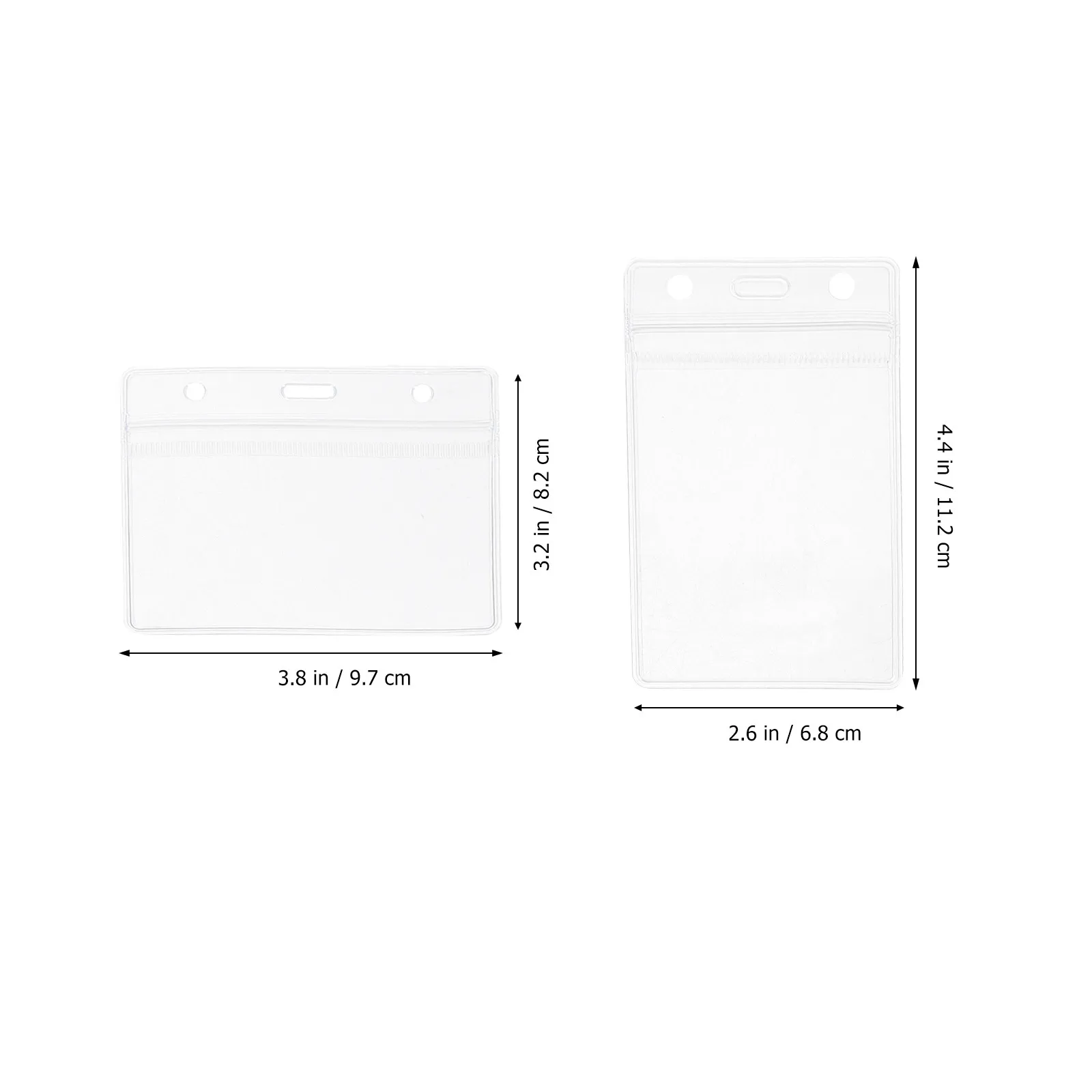 1세트 내마모성 투명 카드 홀더(목 끈 포함) 배지, 신분증, 이름표, 교사, 학생, 자원봉사자에게 이상적