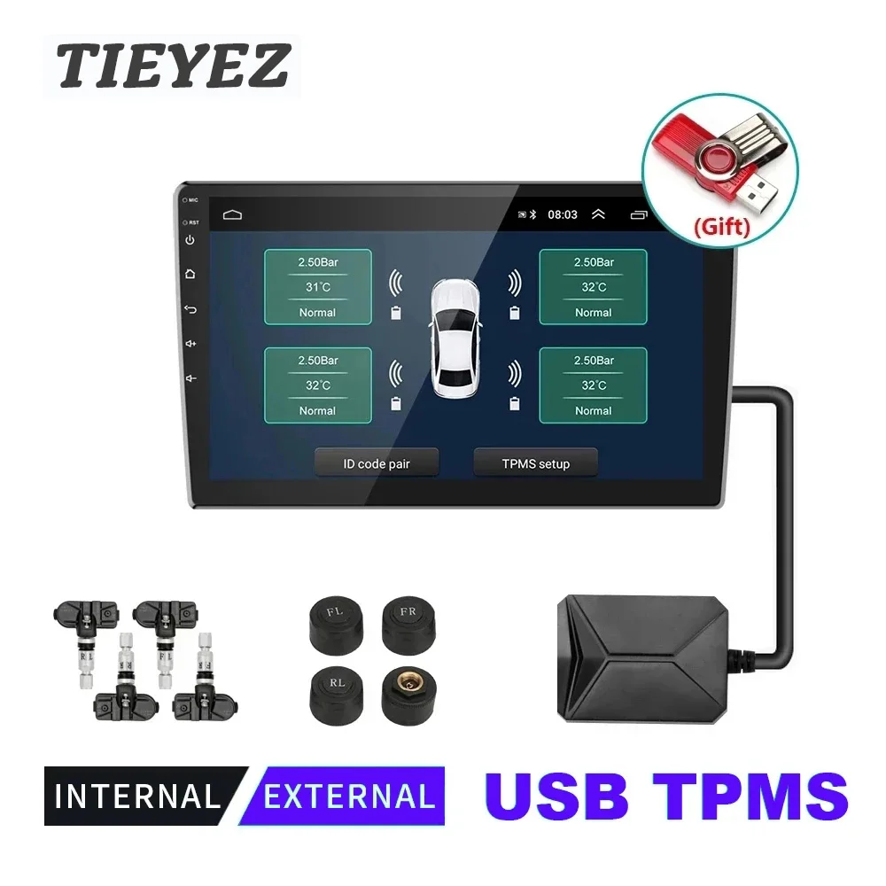 USBTPMSTirePressureMonitoringSystemAndroidTPMSSpareTyre