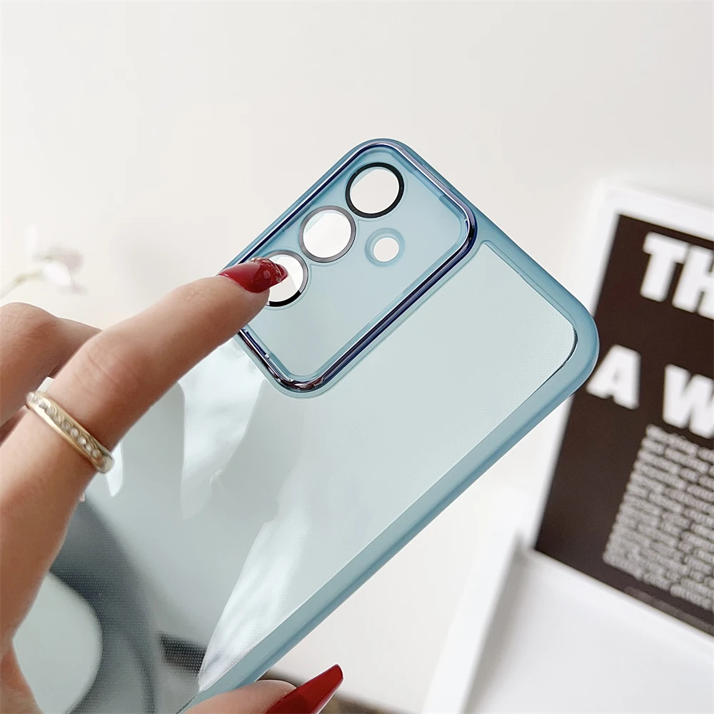 Transparent Shockproof Camera Lens Protection Phone Case - Clear & Colorful Cover