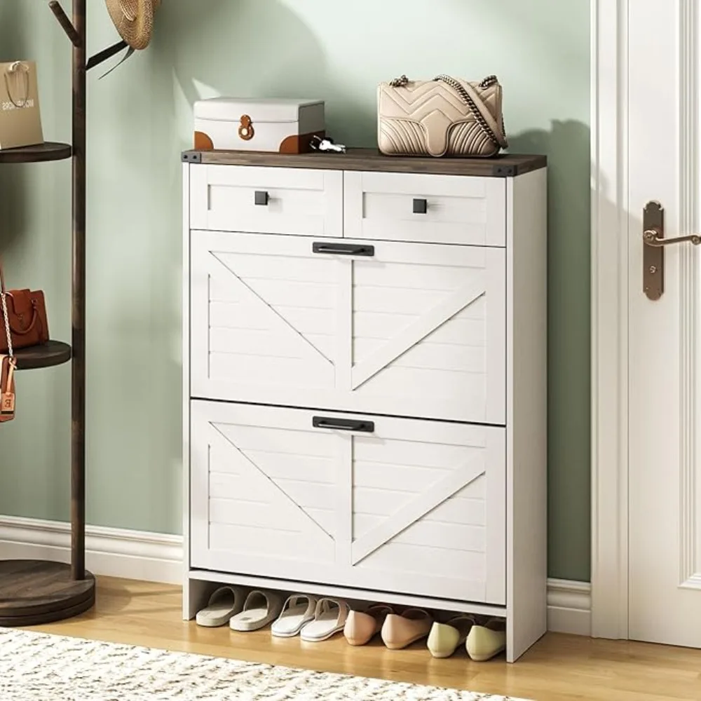 Shoe Storage Cabinet for Entryway,Farmhouse Freestanding Shoe Storage with Legs for Entryway,Freestanding Shoes Organizer 6