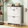 Shoe Storage Cabinet for Entryway,Farmhouse Freestanding Shoe Storage with Legs for Entryway,Freestanding Shoes Organizer 6