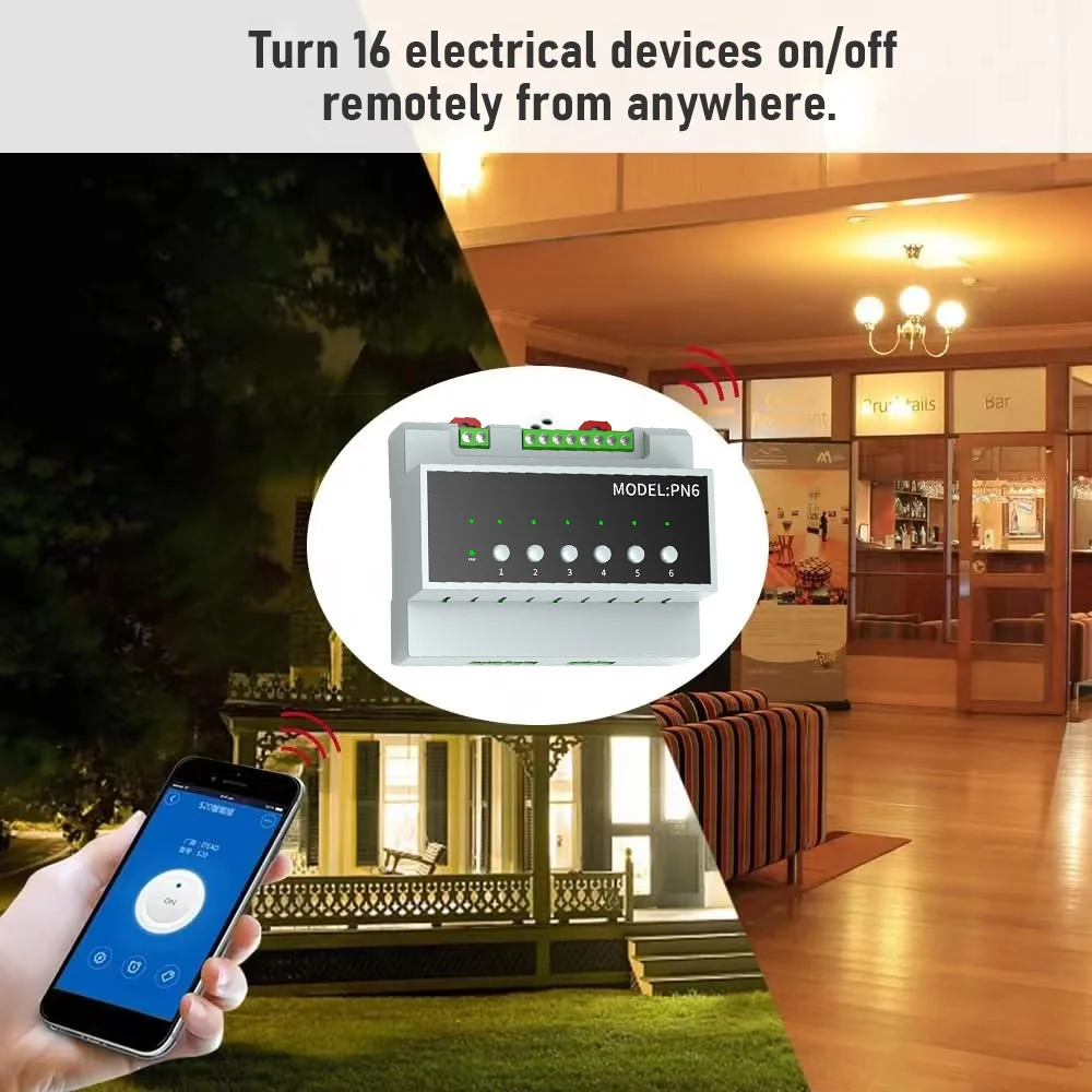 Jianshu Tuya Smart home Wifi Zigbee Relay Smart Switch Smart Light Switch Wireless Remote Control Switch 6-16CH Power Remote Controller 16A Alexa Google Home APP Voice Control