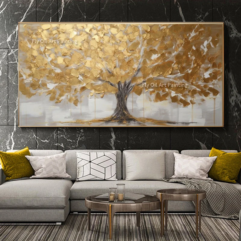 

Большой размер Ручная роспись фотообои пейзаж Толстая картина маслом на холсте современное домашнее украшение абстрактная картина на стену