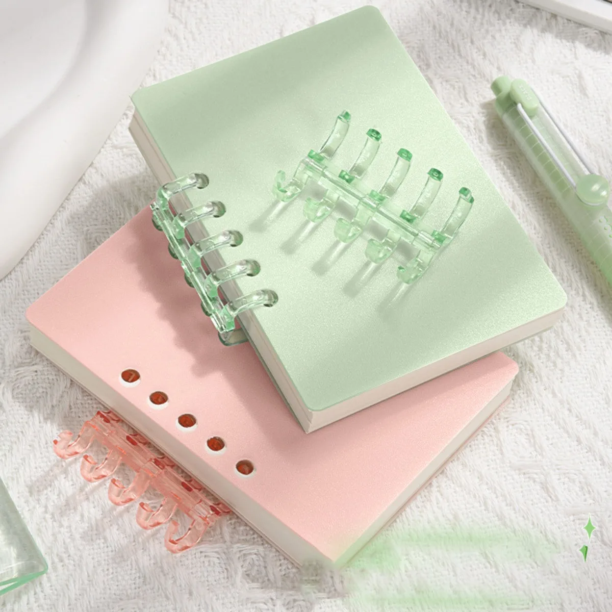 Mini Pocket Loose-Leaf Notebooks Set | Portable Stylish Stationery with Versatile Pages and Frosted Cover