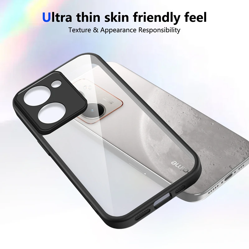 Transparent Silicone Shockproof Clear Phone Case with PC Back and TPU Bumper