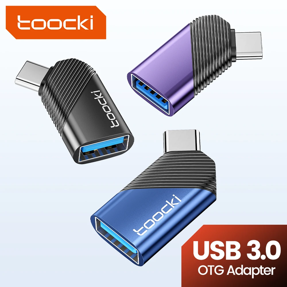  Toocki Type C to USB 3.0 Adapter OTG 45 Degree Type C Male to USB Femael Converter for Laptop iPhone 14 13 Samsung Xiaomi Realme 