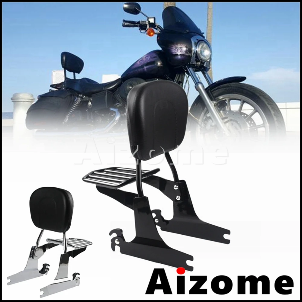 For Harley Dyna Sissy Bar Motorcycle Backrest Pad Luggage Rack For